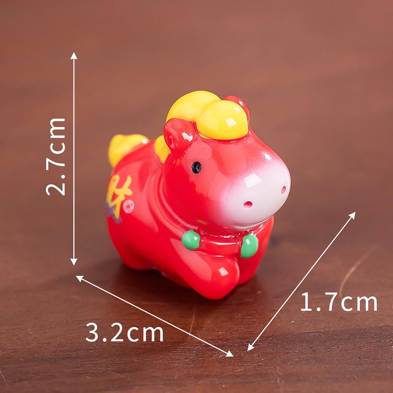2026 Pferdejahr Miniatur Ornamente Tierkreis Cartoon Glückliches Pony DIY Autodekoration Frühlingsfest Büro Schreibtischdeko Ornamente