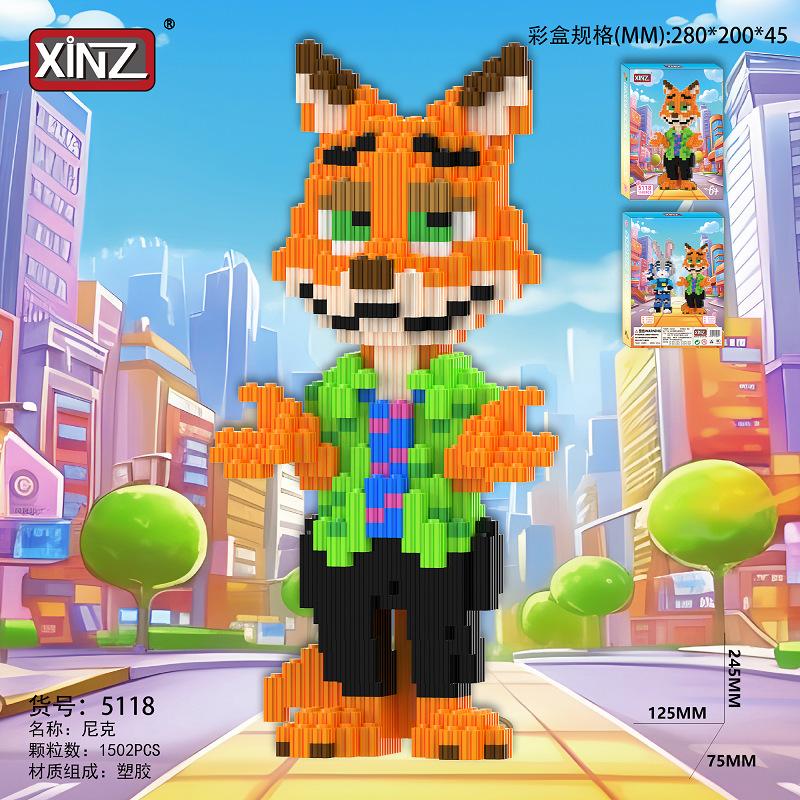 Disney Zootopia Building Blocks Nick Judy Model Benjamin Sloth Bricks Cartoon Movie Figure Toys For Kids Christmas Gift