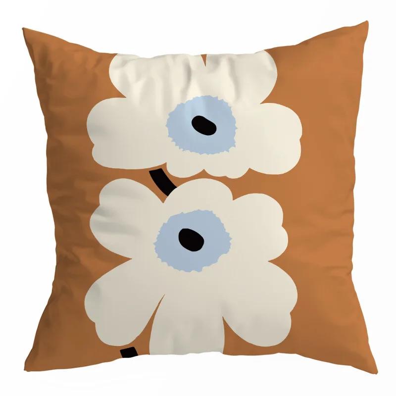 Orange Geometric Abstract Cat Print Pattern Cushion Cover for Home Living Room Sofa Decoration   Pillowcase