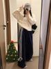 Korean Spicy Girl High Waist Bow Wide-Leg Striped Sport Pants for Women