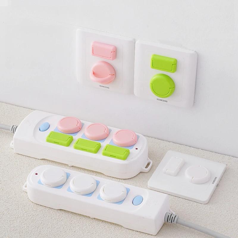 3colors Socket Protective Cover Child Safety Protective Covers Baby Power Switch with Handle Socket Plug Anti-shock Dust Covers