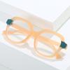 Big Frame Round Double Color Optical Glasses Frames Women Tr90 Anti-Blue Light Spectacle Fashion Clear Lens Computer Eyeglasses
