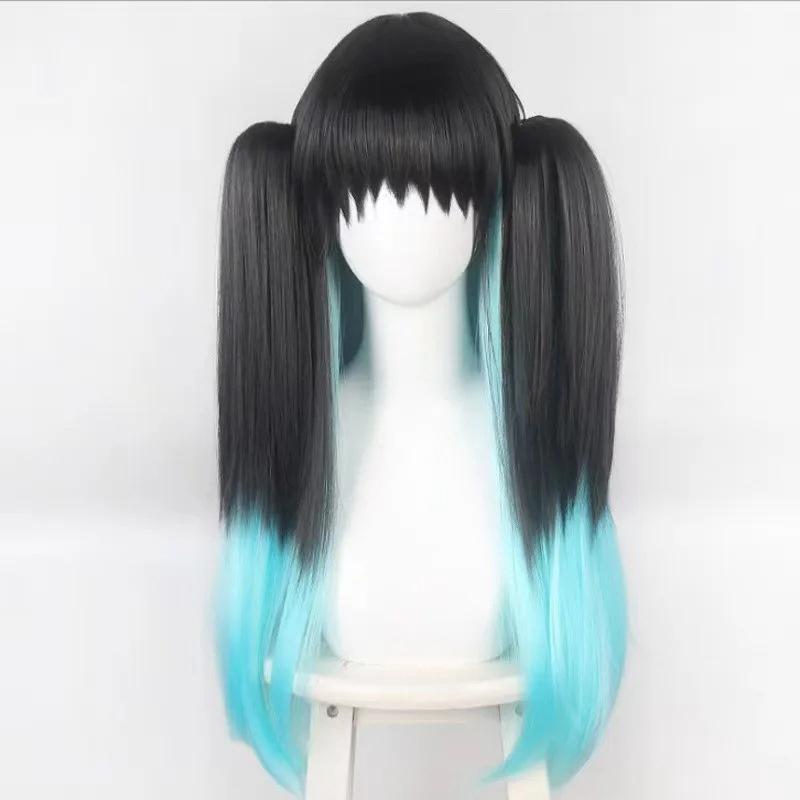 Anime Tokitou Muichirou Cosplay Wig Muichiro Tokito Wig Heat Resistant Synthetic Hair Wigs