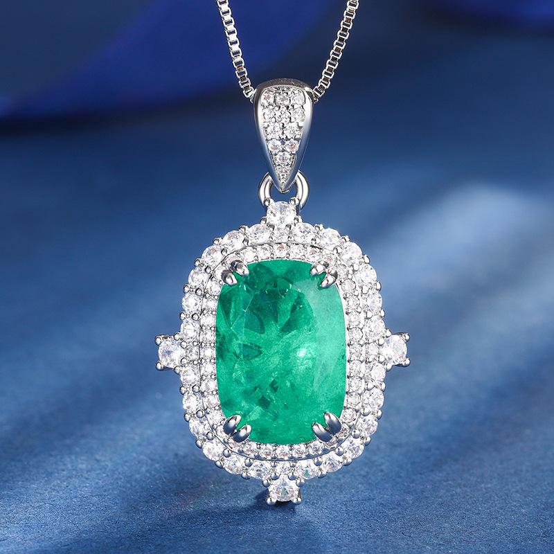 Jewelry Copper Bottom Gold-Plated Simulation Emerald Retro Set Heroine Stone 10 * 14