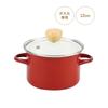Pearl Metal Cook Pot, 12cm, Enamel, Gas Stove Only, Red, Just the Right Size, HB-4897