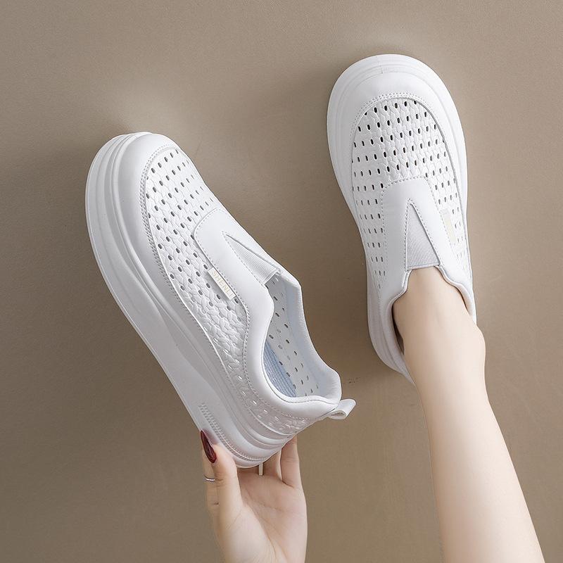 Women's Summer Platform Mesh Sneakers Cutout Sports Shoes Workout Gym Running Shoes Breathable Slip-On Walking Shoes Casual Tennis Sneakers for Women