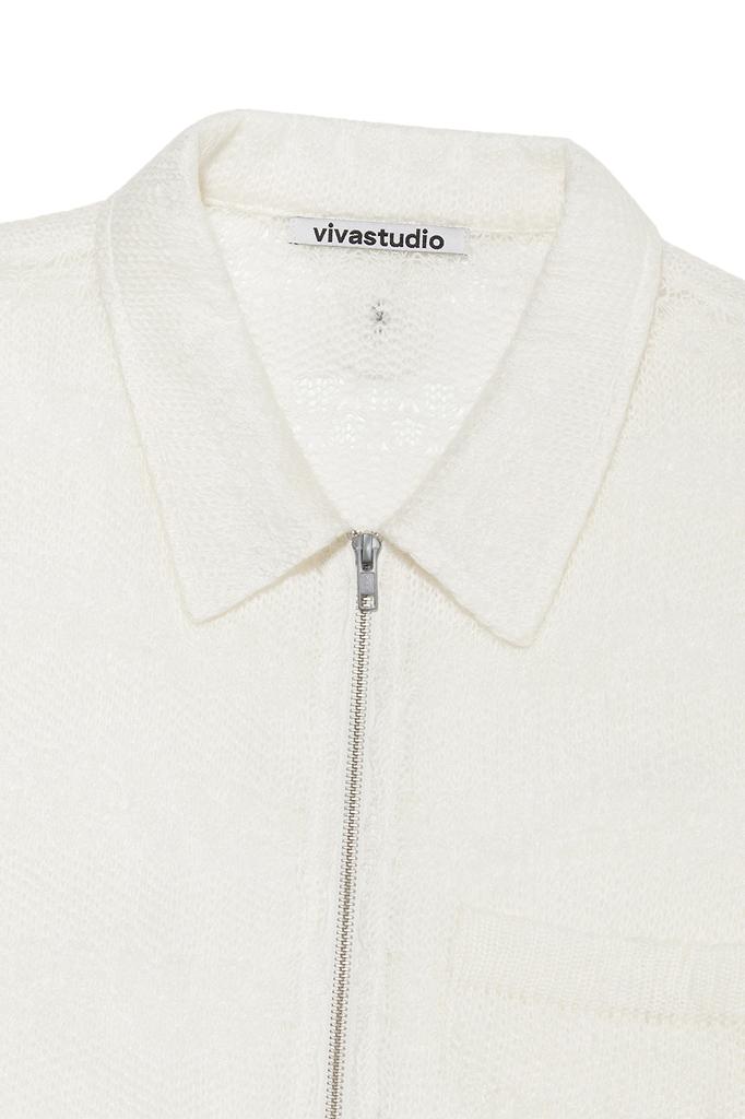 VIVASTUDIO Gardeners Knitted Half Shirt Jacket [Ivory]