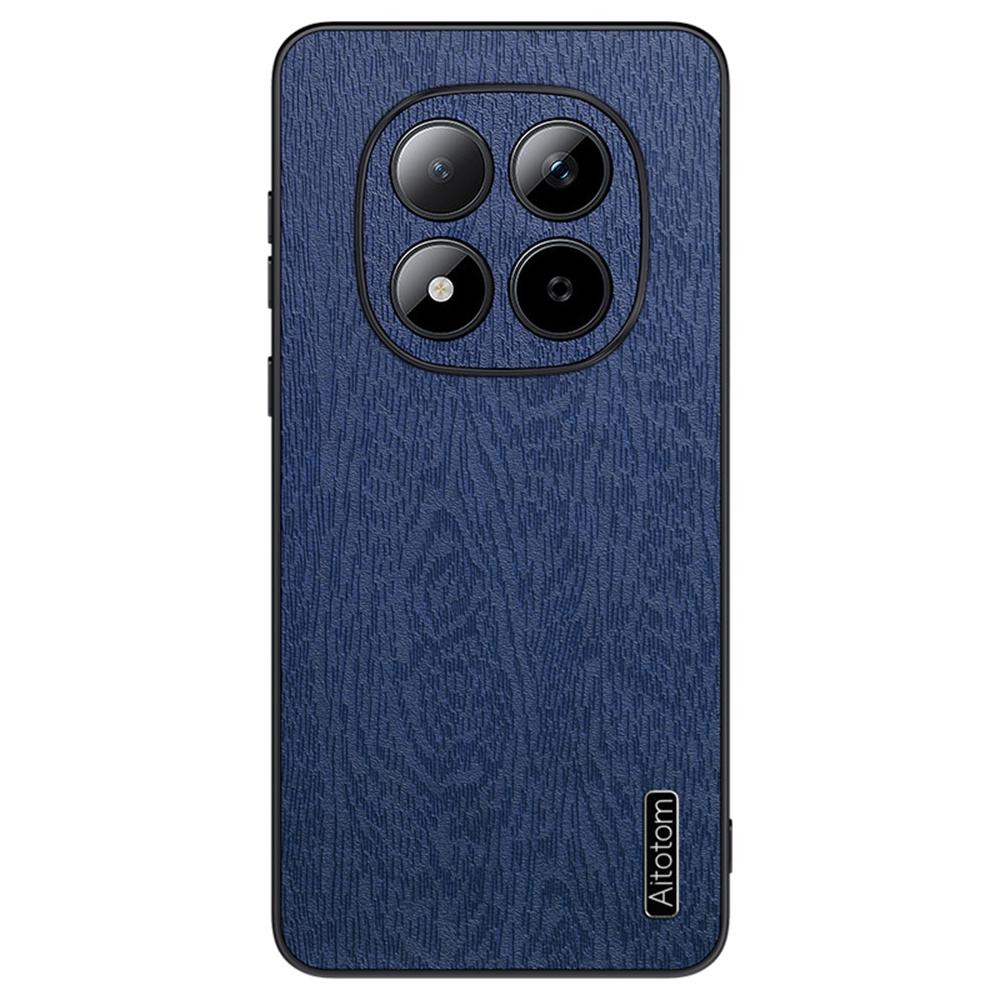 For Xiaomi Redmi Note 15 Pro+ 5G Case Wood Texture PU Leather Coated PC TPU Phone Cover