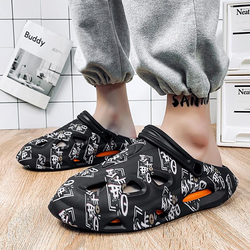 Nadměrná velikost 46 Nové pánské pantofle Léto Venkovní Silná podrážka Protiskluzové Plážové boty Ležérní sandály Eva Měkké pantofle Zahradní dřeváky