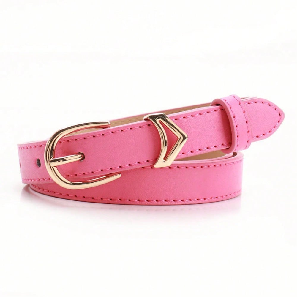 Nieuwe Dunne Damesriem Veelzijdige Culottes Versierd met Snoepkleur Hoge Kwaliteit Riem Dames 103CM warm roze kleur