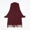Wool-Blend Fringe Open-Front Cardigan