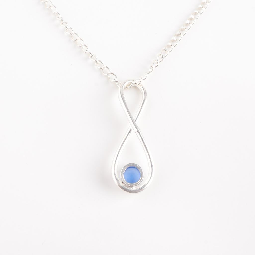 Dark Blue Cat's Eye Gemstone 925 Sterling Silver Jewelry Handmade Pendant 1.66" PP-20-41