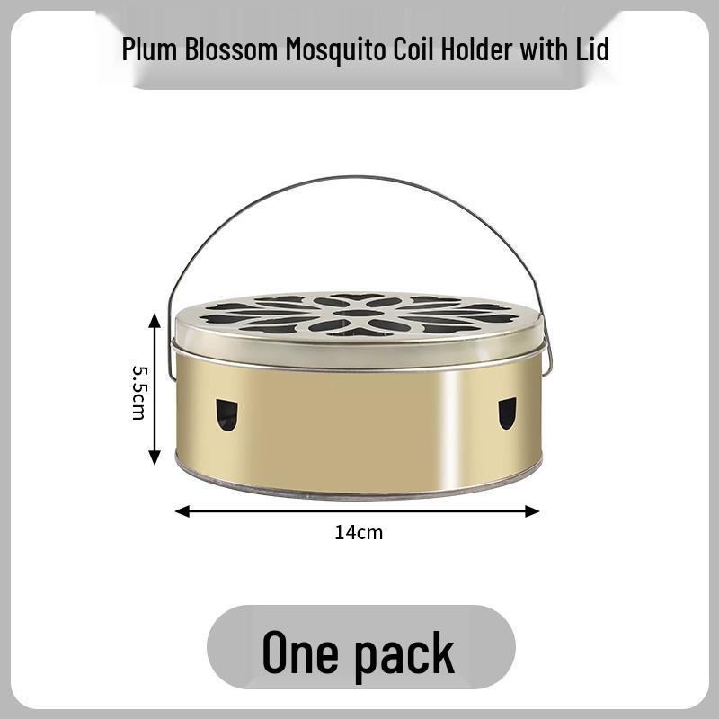 Stainless Steel Mosquito Coil Holder with Lid and Ash Catcher - Fireproof, Anti-Scald, Outdoor & Household Incense Burner Tray.