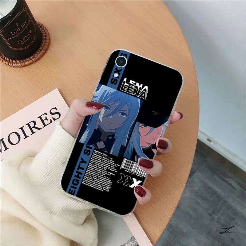 FHNBLJ 86 Eighty Six Anime-Telefonkasten für iPhone 11 12 13 Mini Pro XS MAX 8 7 6 6S Plus X 5S SE 2020 XR-Kasten