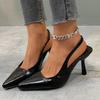 Womens Fashion Leopard Print Designer Simple Non-Slip Pointed Toe Sandals Spring New Daily Comfortable Office Slip-On High Heels