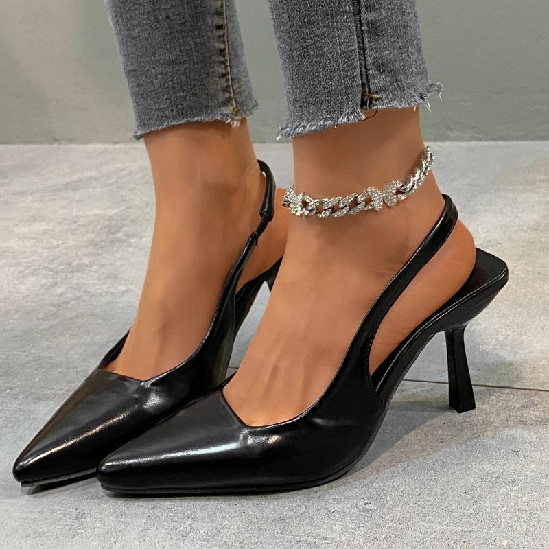 Womens Fashion Leopard Print Designer Simple Non-Slip Pointed Toe Sandals Spring New Daily Comfortable Office Slip-On High Heels