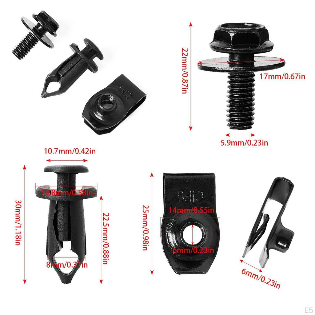 Car Body Bolts Screws Cars Metal Fenders Bumpers Hood Panel Multipurpose U Shape