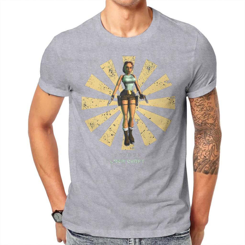 Tomb Raider Game Lara Croft Japanese Tshirt Graphic Unisex Tops Vintage Alternative Summer Cotton Clothing Harajuku T Shirt