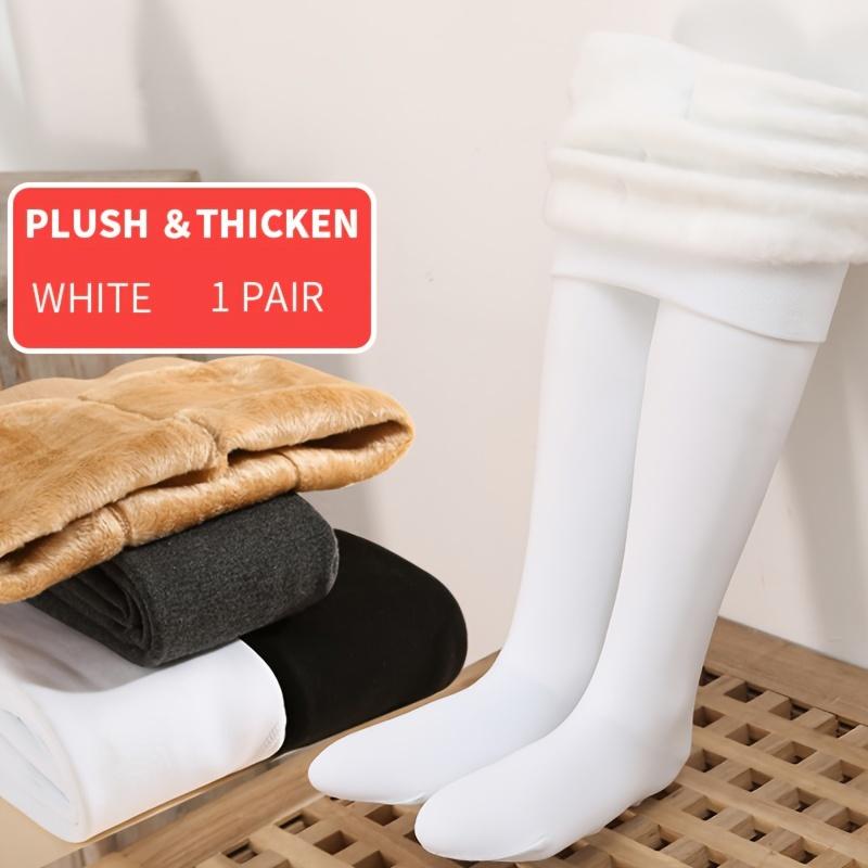 

1 шт. Детские утолщенные и теплые колготки-леггинсы с носком для осени и зимы - на флисовой подкладке - детские танцевальные носки - для девочек 3-15 лет 5-8 Y (height 70cm) белый
