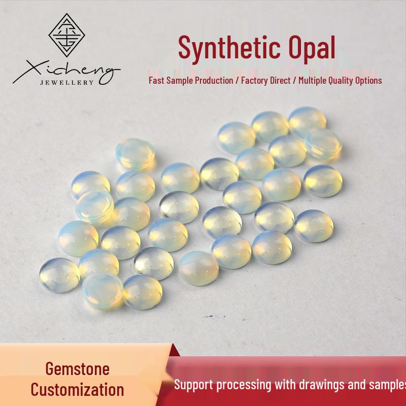 Custom Nano Opal Synthetic Egg-Shaped Cabochon for DIY Jewelry