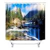 High Definition Digital Printing Shower Curtain Four-Piece Set Of Non-Punching Bathroom Bathroom Bathroom Partition Curtain Landscape