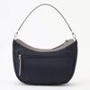 Isaac Twill Nylon Curved Shoulder Bag, Size S, 2004701, Navy (66)