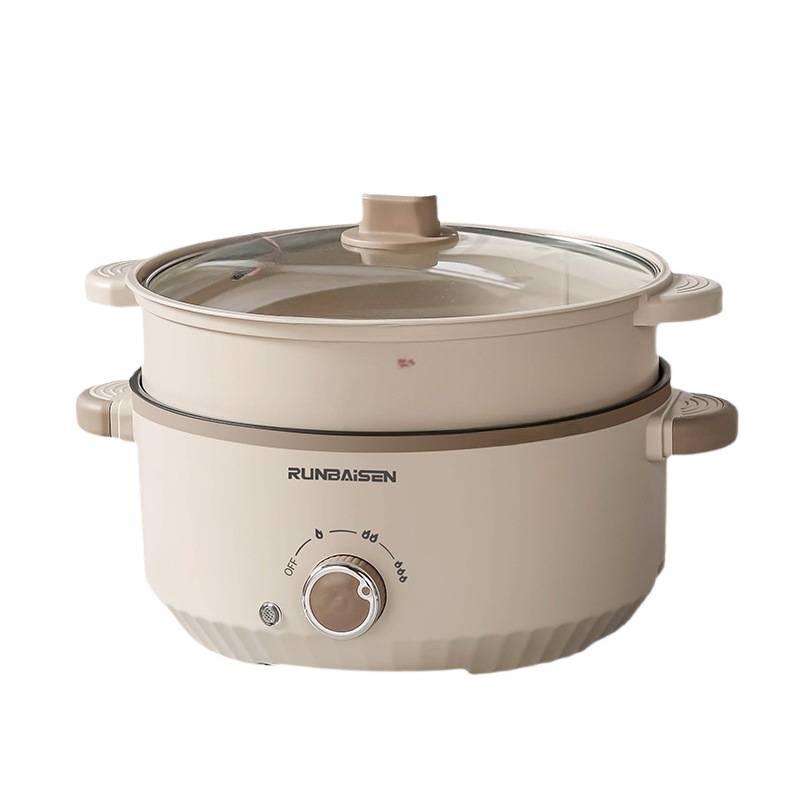Multifunctional Electric Cooking Pot: Large Capacity Hot Pot, Non-Stick Frying Pan, Steamer - Ideal for Dormitories and Households