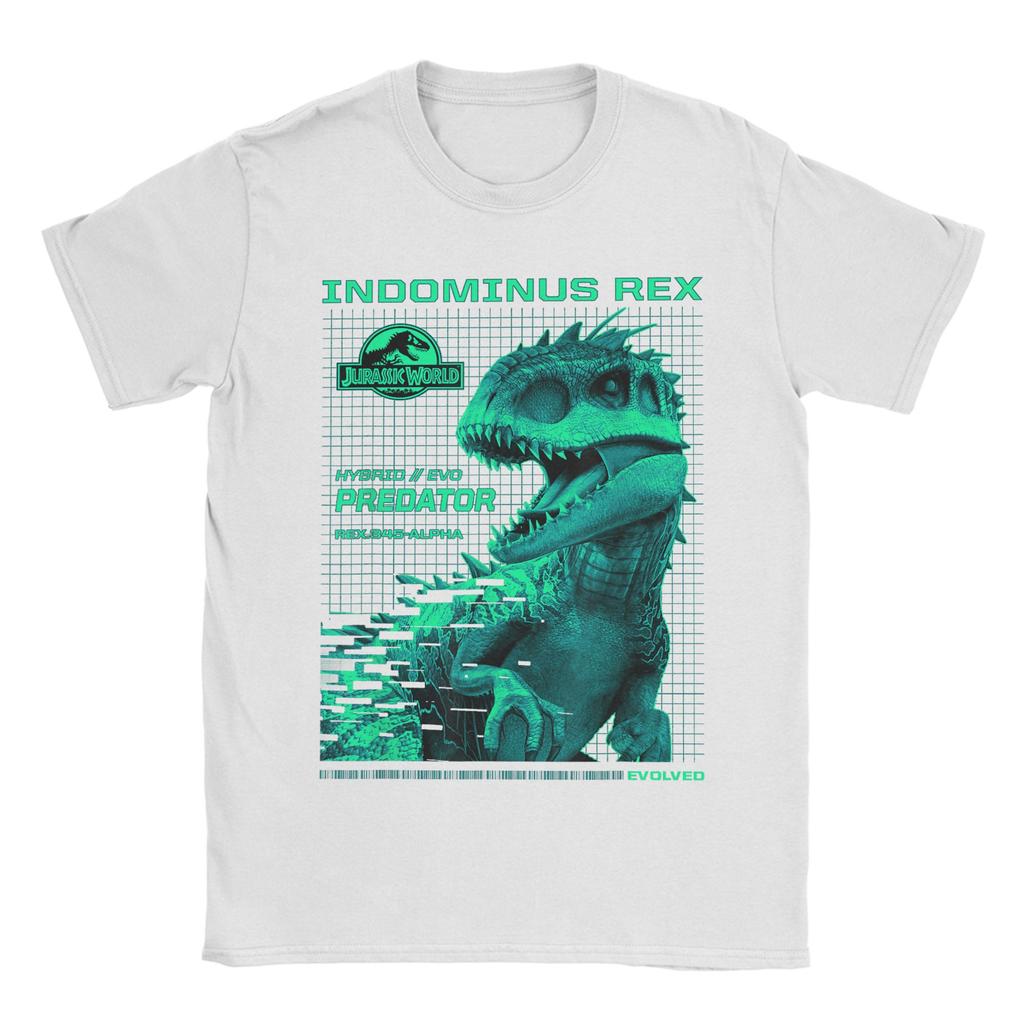 Jurassic World Indominus Rex T Shirts Men Vintage T-Shirts Round Collar Hybrid Predator Tee Shirt Short Sleeve Clothes Plus Size