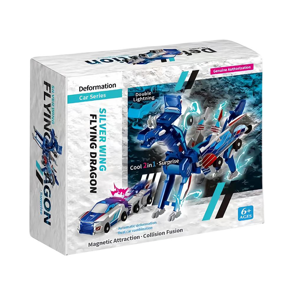 2 in 1 Transforming Unicorn Car Toy Magic Transformation Super Combination Car Toy  Magnetic Impact Deformation Car Robot Toys