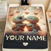 1PC Custom Name Ocean Adventure Turtle Patterned Flannel Blanket Suitable For All Seasons for Home Decor Warmth and Comfort Gifts Holiday Present_lx