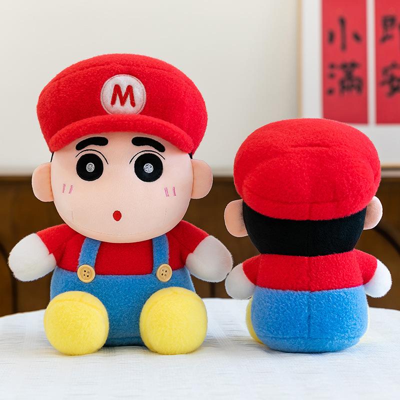 Super Mary Drag Crayon Little New Doll Mario Little New Plush Toy Hug Pillow