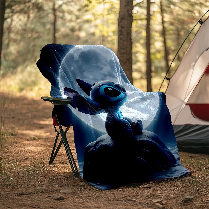 1pc S-Stitch9 Theme Blanket - Digital Print, Polyester, Cozy for All Seasons, Perfect for Outdoor, and Travel