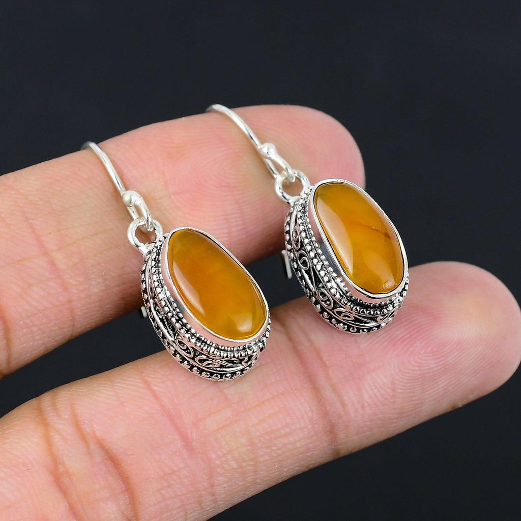 Daughters Day Deal 925 Silver Oval Natural Mookaite Mother Dangle Boho Earrings