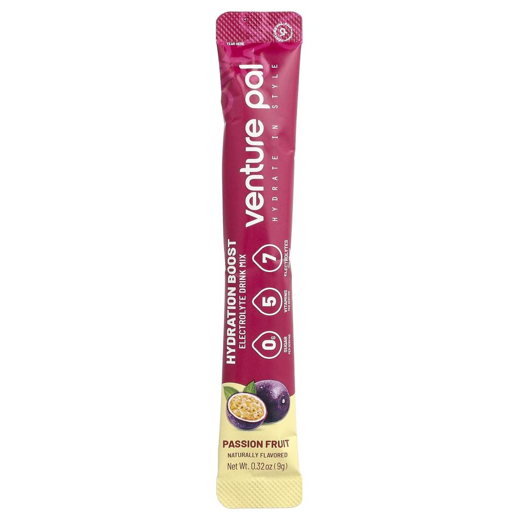 Venture Pal, Hydration, Electrolyte Drink Mix, Passion Fruit, 16 Stick Packs, 9g (0.32oz) Each