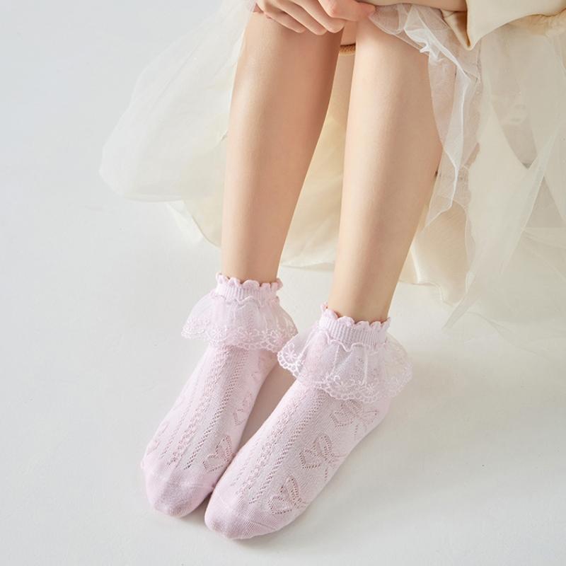 Baby Cotton Socks Kids Girl  Soild Color Baby Thin Mesh Socks for Girls Lace Fashion Soft Beauty Toddler Children's Sock Summer