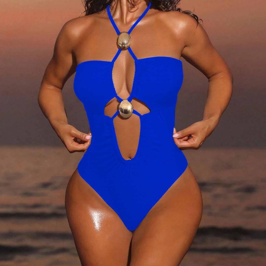 Women’s One-Piece Swimsuit, Sexy Bikini , Backless Bathing Suit, Push-Up Padded Top, Beach Swimwear, Summer Holiday Swim Outfit