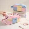 Nouveau Sac de Rangement pour Cosmétiques à Main en Velours Côtelé Contrastant Vente en Gros, Boîte à Maquillage Polyvalente Grande Capacité pour la Maison et le Voyage LIJIAO