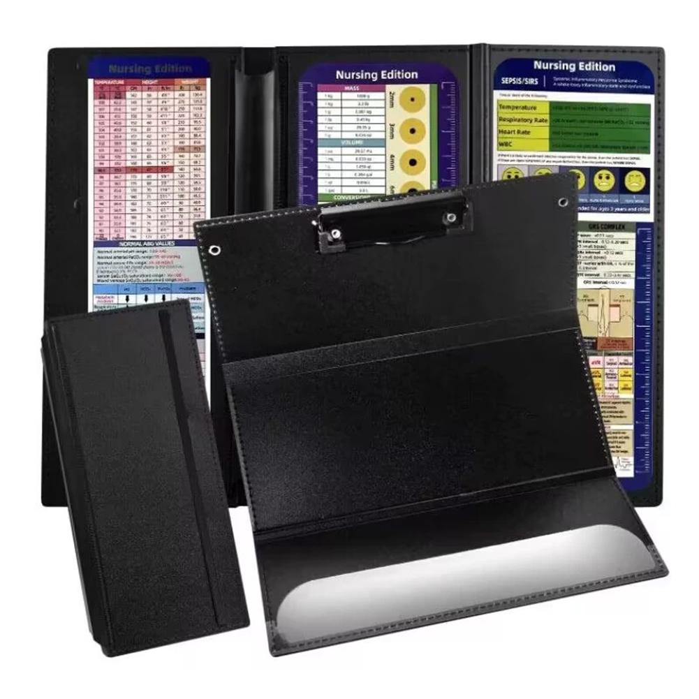 Nursing Clipboard Foldable Handheld Folders Portable Writing Board 3 Layers Secure Paper Grip for Ducuments for Doctors Students