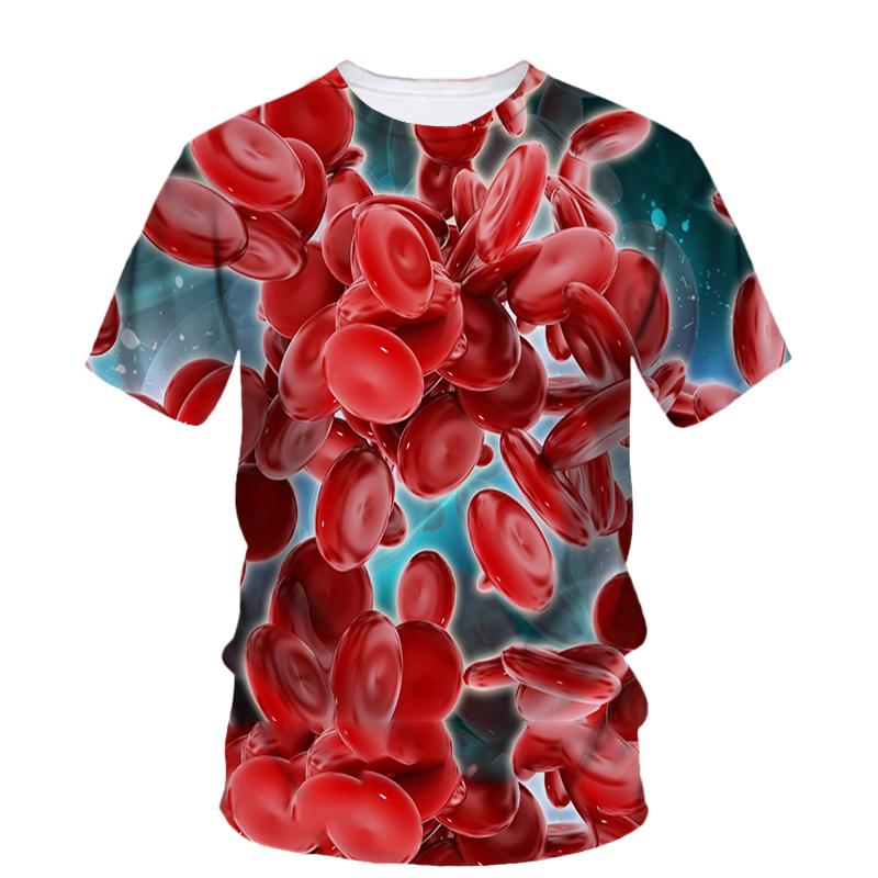 

Футболка Horror Hip Hop Blood Print 3D для мужчин и женщин с круглым вырезом, модная футболка с коротким рукавом, горячая распродажа, повседневная мужская одежда 6XL