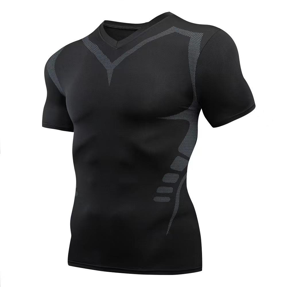 Men's Quick-Dry Breathable Sportswear Set - Tight-Fit, Long-Sleeve Base Layer for Outdoor Running & Training.