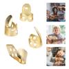 Finger Picks Metal 3Pcs Index Finger 1Pc Thumb Guitar Parts Musical Instrument Accessories(Gold )