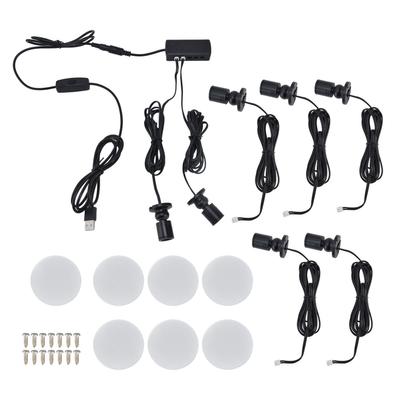 Vitrine, USB-betriebene, dimmbare, runde, kleine LED-Schrankleuchte für Garderobe, Ausstellungshalle 1 für 7
