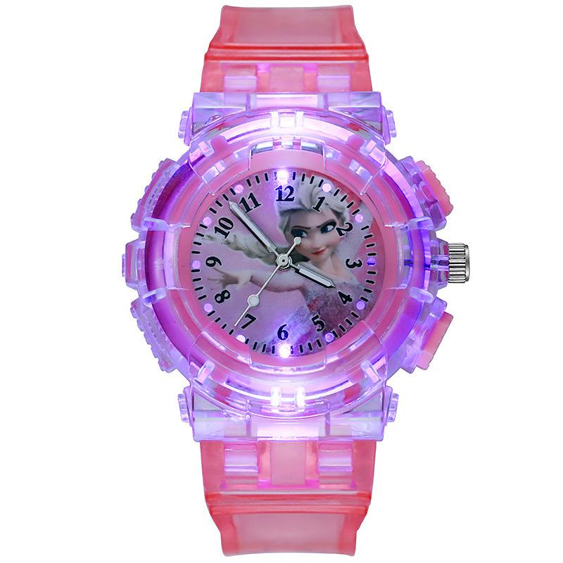 Student Children'S Watch Women'S Plastic Frozen Luminous Glowing Bracelet Niche