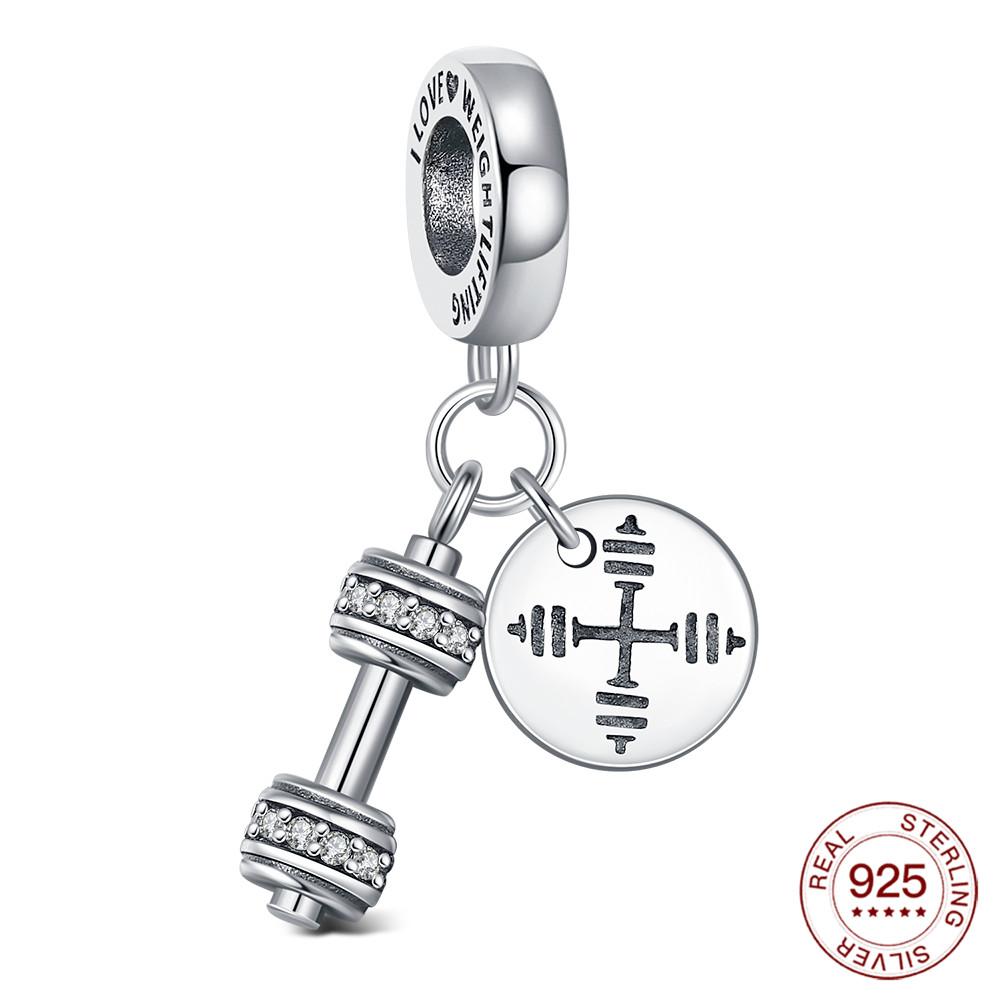 Copper Sports Series Charm Football Barbell Pendant Original Make Diy Bracelet Party Jewelry Gift For Men And Women