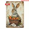 Metal Wall Art Easter Bunny Rustic Farmhouse Decor for Living Room