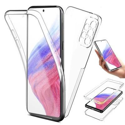360 Ganzkörper-Schutzhülle für Samsung Galaxy S22 Ultra S21 Plus A23 A53 A33 A73 A13 A22 A32 A52 A12 M23 M13 M32 4G 5G Doppelte klare Silikonhülle