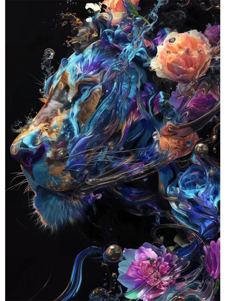 Dream Flower Beast Tiger Lion Bird Edition 5D Diy Diamond Painting Mosaic Modern Wall Art Living Room Bedroom Home Decoration
