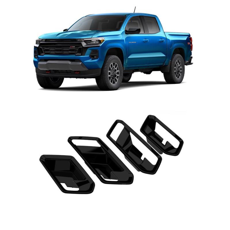 For Chevrolet Colorado  2024 ABS Black Inner  Door handle Bowl Cover Trim Interior Decoration Mouldings interior Accessories