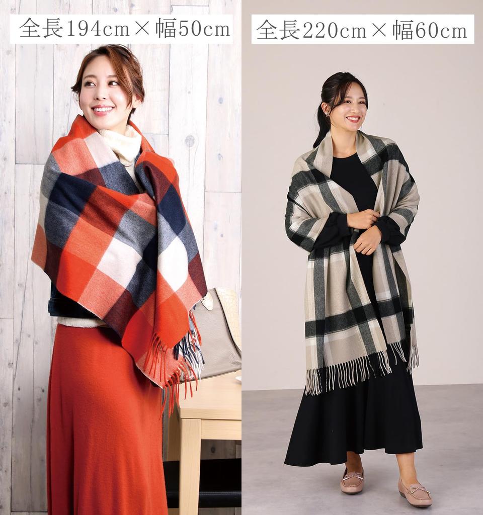 Cashmere for Check Pattern [Filomo] 100% Scarf/Stole Women, (Beige)