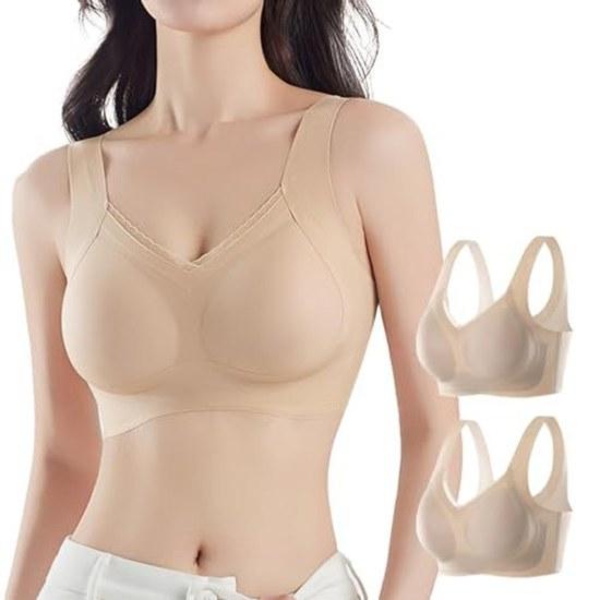 Sleepeach Non-Wire Bra Sports Seamless Night No Bounce Bust Care 24H Foundation Color Zero Tightness Set 2 Gym Yoga